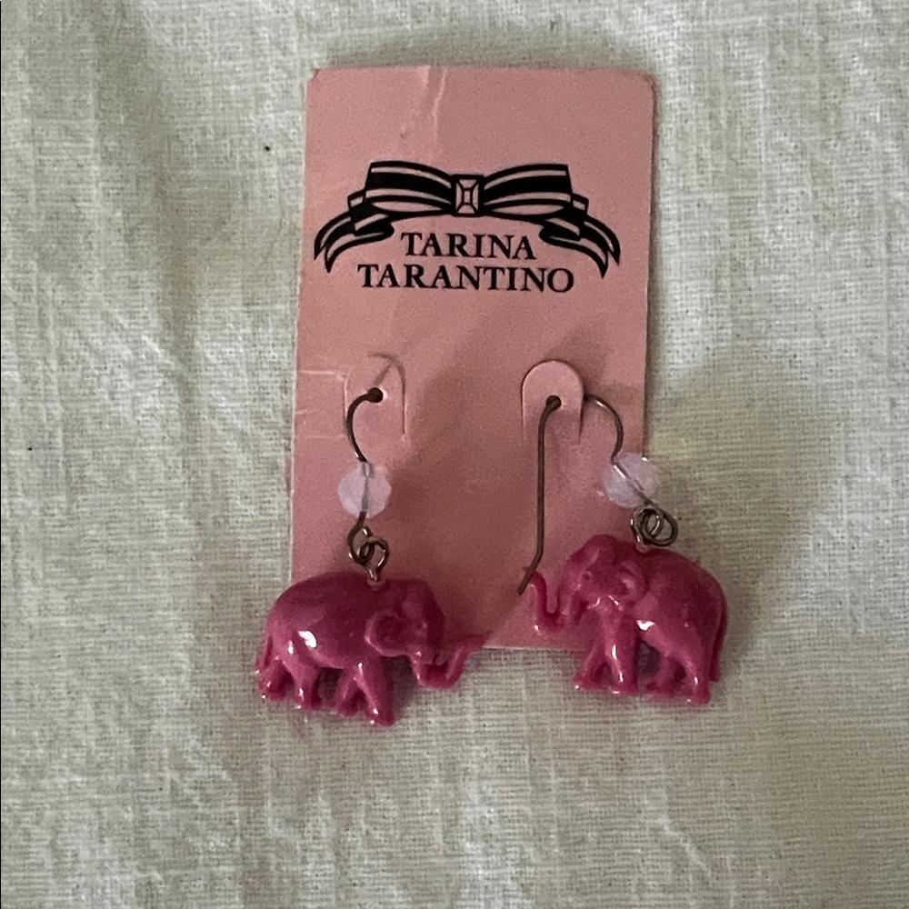 Tarina Tarantino Fuchsia Elephant Earrings